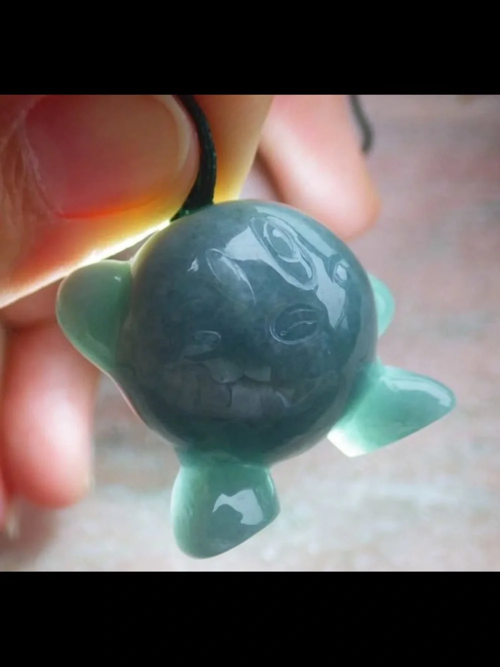 Certificate Jadeite jade cute Cartoon Green Pokemon Kirby circle Pendant